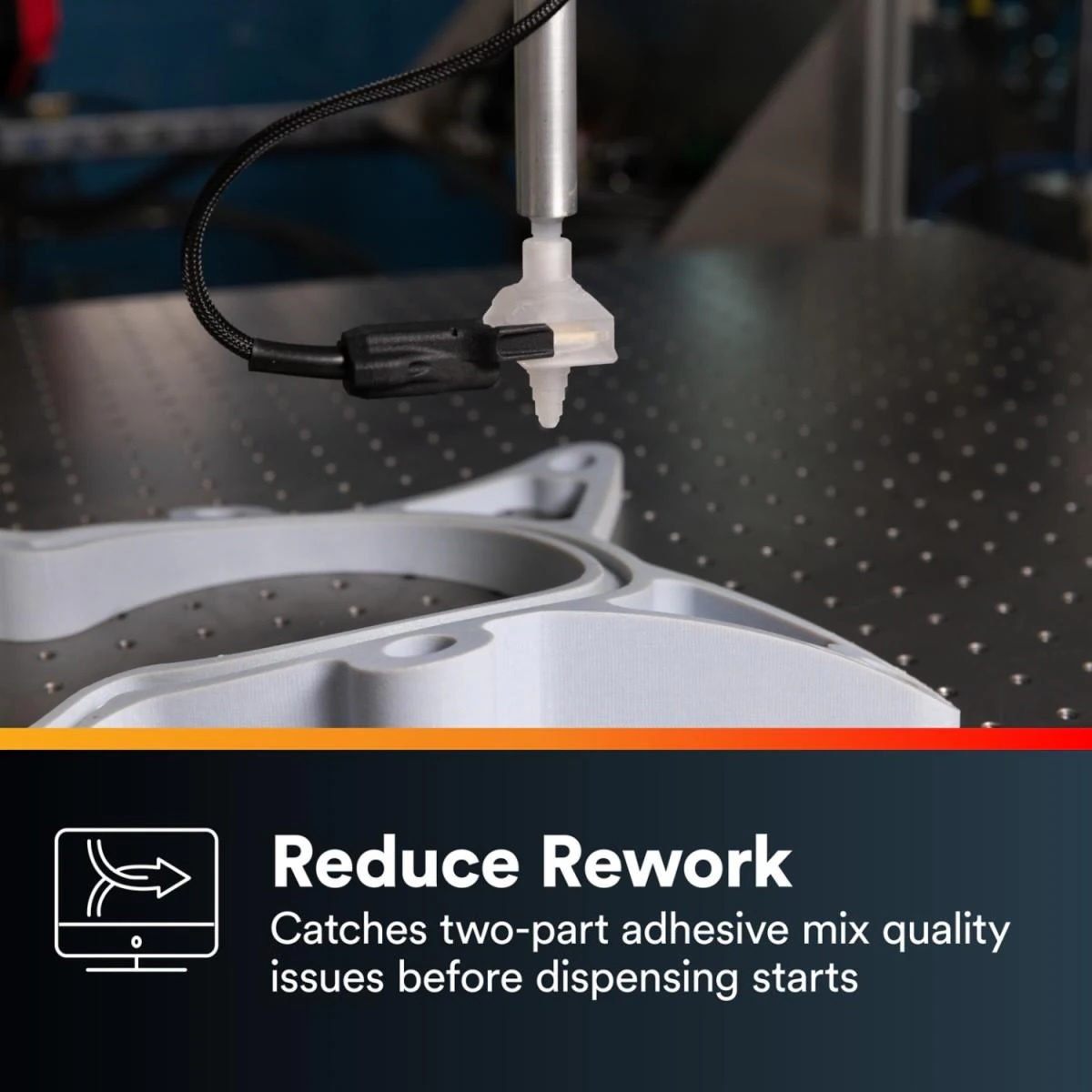 A kétkomponensű ragasztókeverék minőségi problémáit már az adagolás megkezdése előtt felismeri a 3M Adhesive Mix Monitor